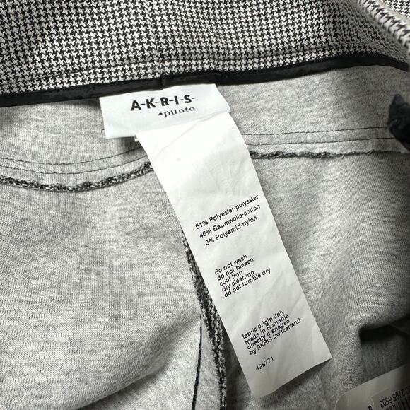 Akris Punto NWT Franca Houndstooth Cropped Trousers Black Cream Pants Size 6 - Picture 5 of 11